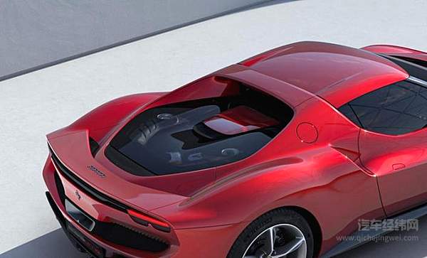 296 GTB车尾玻璃中的红色面板是散热风道