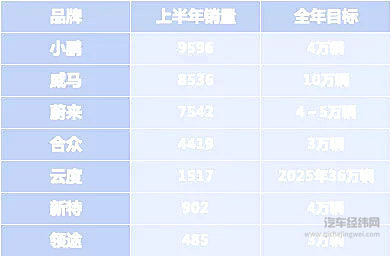 没有一家完成半年目标！新能源车企的“小目标”要落空？