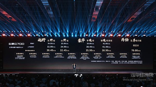 豪华越野新坐标诞生！纵横G700上市 售价32.99万元起