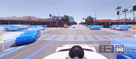 Waymo的无人车在街头采集数据