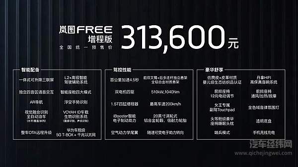 电动时代好伙伴 岚图FREE正式开启预售 