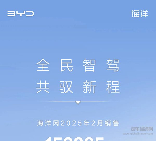 全民智驾共驭新程 海洋网2月销售152385辆