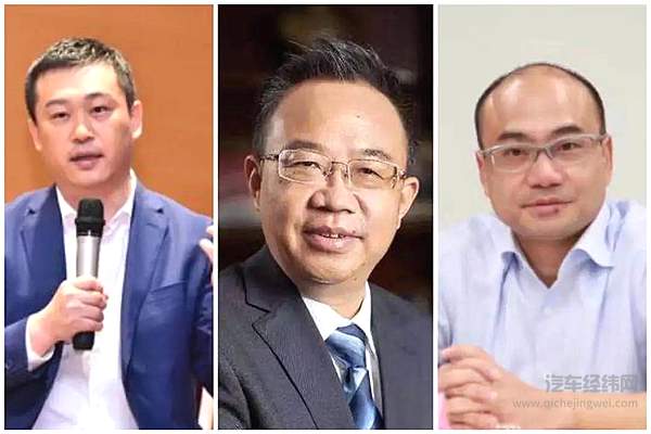 　　北汽营销业务委员会主任李一秀（左）、广汽乘用车总经理张跃赛（中）、上汽乘用车总经理杨晓东（右）
