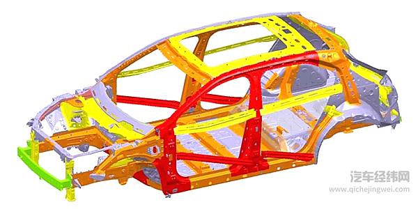哪吒U Pro车身骨架示意图