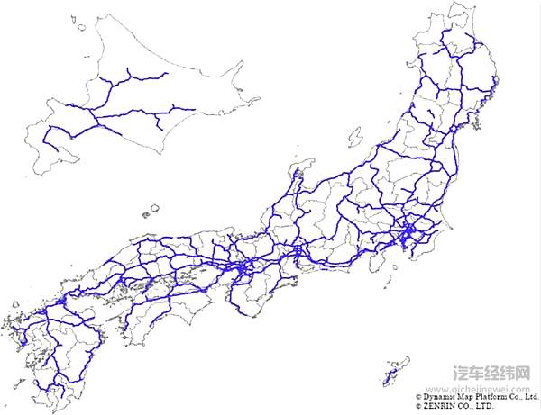 具备高进地图的日本高速路
