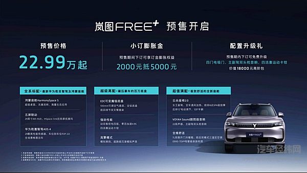 岚图FREE+：22.99万起开启预售，邓超见证智能豪华进化