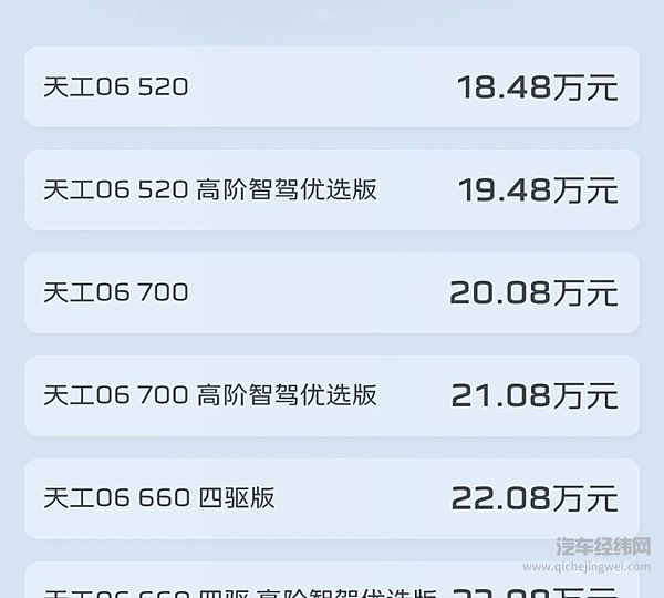 红旗天工06预售启幕 18.48万元起