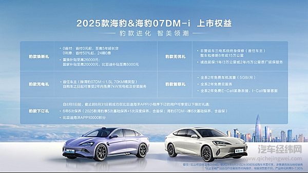 双豹齐发 比亚迪2025款海豹售17.58万元起、海豹07DM-i售13.98万元起