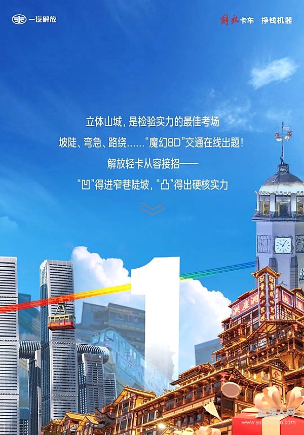 萬里征途之重慶站 解放輕卡闖關魔幻立體交通！直播倒計時1天！