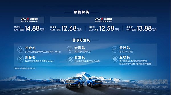 2.4T乘用炮、商用炮开启预售12.58万元起 长城炮超强阵容闪耀北京车展