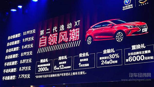 长安汽车做了一道年轻人的“菜” 第二代逸动XT上市7.79万起