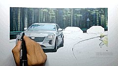 你画过汽车吗？ 看他是如何让凯迪拉克出神入画 