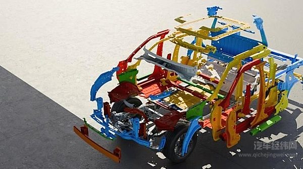 eTerron 9的半一体式车身设计和结构图