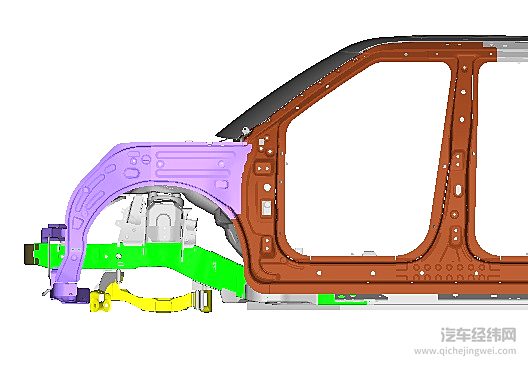 eTerron 9搭载同级领先的前段防护栏3链路吸能结构