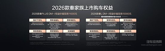 8.98万起！2026款秦家族DM-i 210KM长续航版上市 TBC限时免费赠送