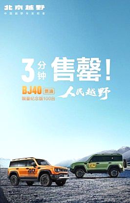BJ40燃油焕新价12.69万元起上市 打造专业越野新标杆