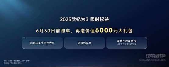 2025款钇为3购车指南：五大礼包+三大限时权益