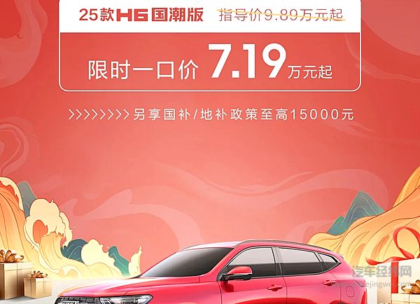 哈弗H6换新一口价25款国潮限时7.19万元起