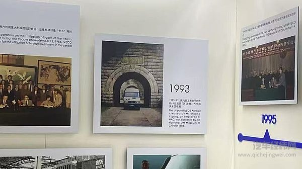 1993年，南汽员工黄余平创作的《走出国门》油画，为中国美术馆收藏