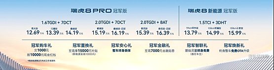 以科技助力冠军之路！瑞虎8冠军家族双车上市 油电同价 燃油/混动皆可选