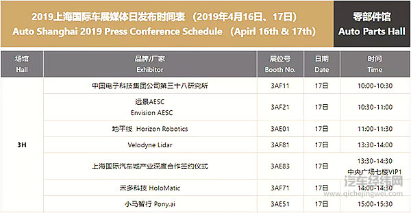 136场！ 2019上海车展媒体日新闻发布时间表公布