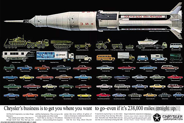 广告展示克莱斯勒公司的汽车