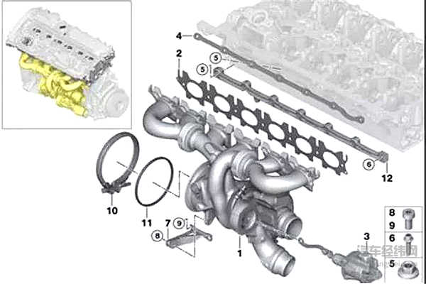 宝马B58直6发动机采用一个增压器