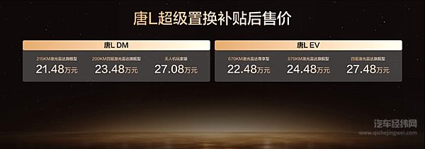 比亚迪唐L新色加持，补贴后售价21.48万～27.48万元