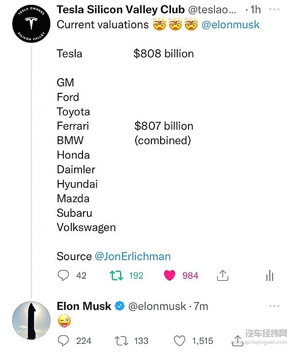 马斯克推特截图