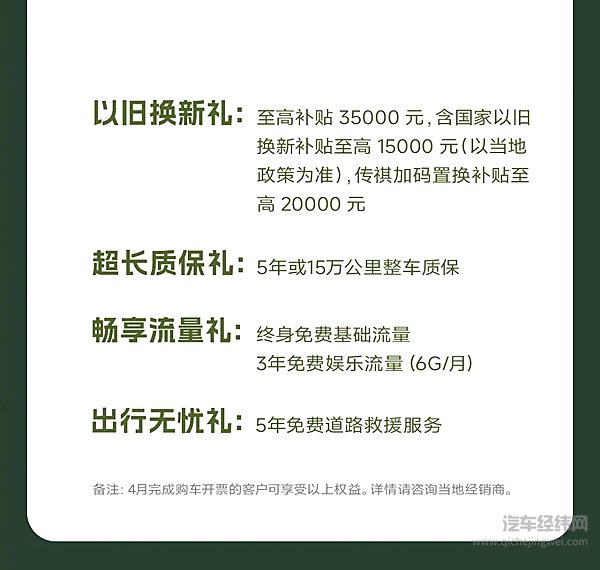 广汽传祺4月最新购车权益上线