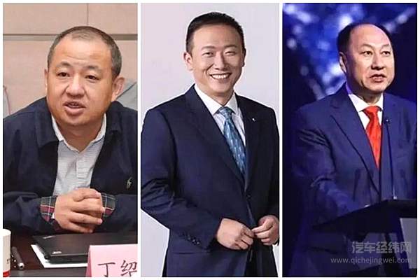  　　东风乘用车总经理丁绍斌（左）、长安汽车副总裁叶沛分管长安乘用车业务（中）、一汽集团王刚负责红旗销售业务（右）