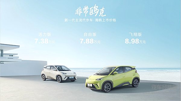 卷王来了  7.38万元的海鸥续航305km 标配快充、ESP、4气囊