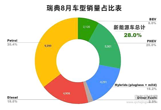 8月份欧洲新能源车型销量出炉 高续航车型并未成为市场主流