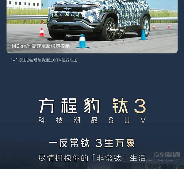 方程豹钛3正式上市 价格13.38万～19.38万元