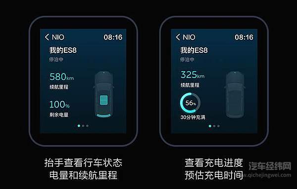 安装了蔚来App的小米手表