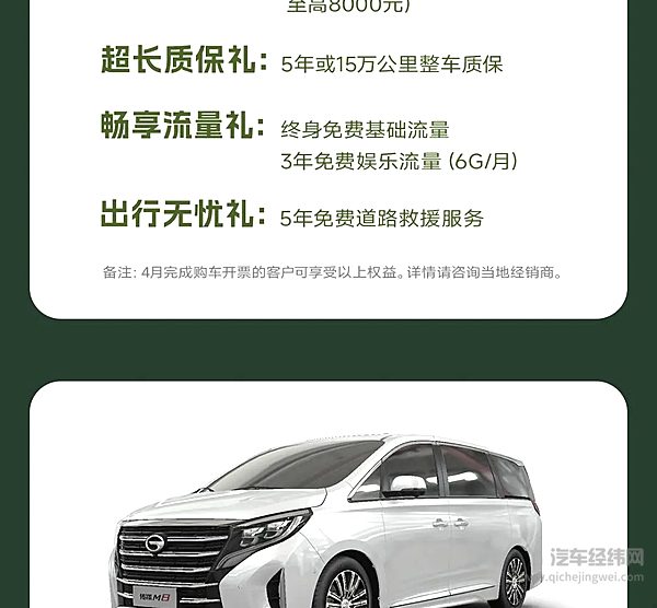 广汽传祺4月最新购车权益上线