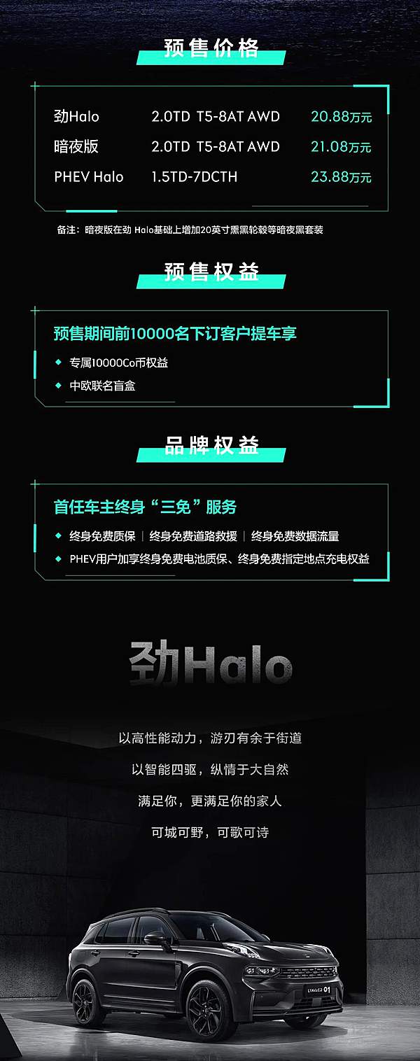 创新人车生活 全新领克01全球版正式预售！