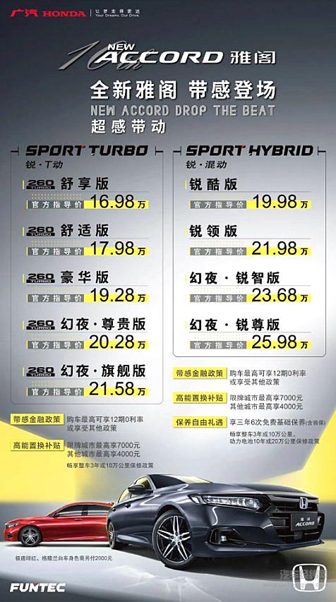 欢迎来到全新雅阁的超感世界 16.98万元起售