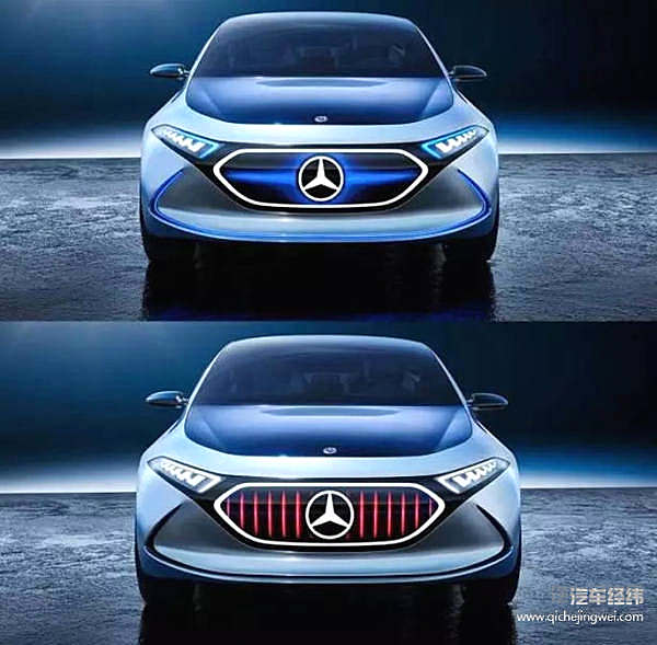 在sport模式下车标两侧的“格栅”显示齐平的海平面、在sport plus模式下会模拟出更为激进的红色进气格栅