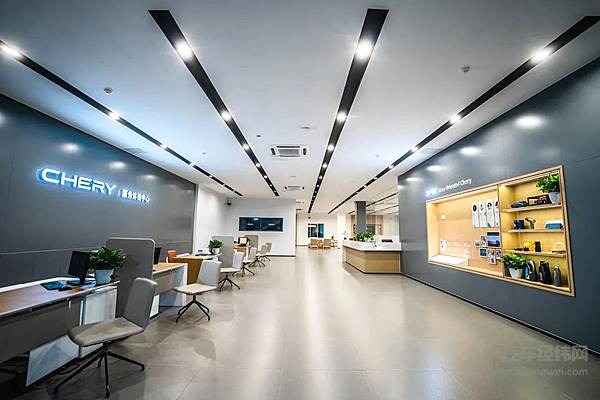 奇瑞全新一代体验中心的室内实景图