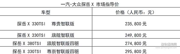 一汽-大众探岳X 正式上市  实力演绎“最美大众SUV”