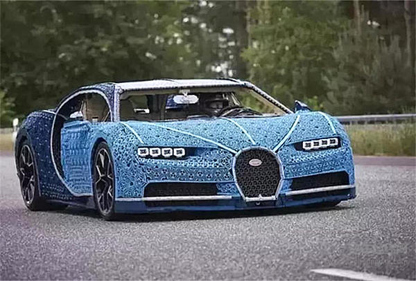 100万个乐高积木搭成的布加迪Chiron，还能开上路