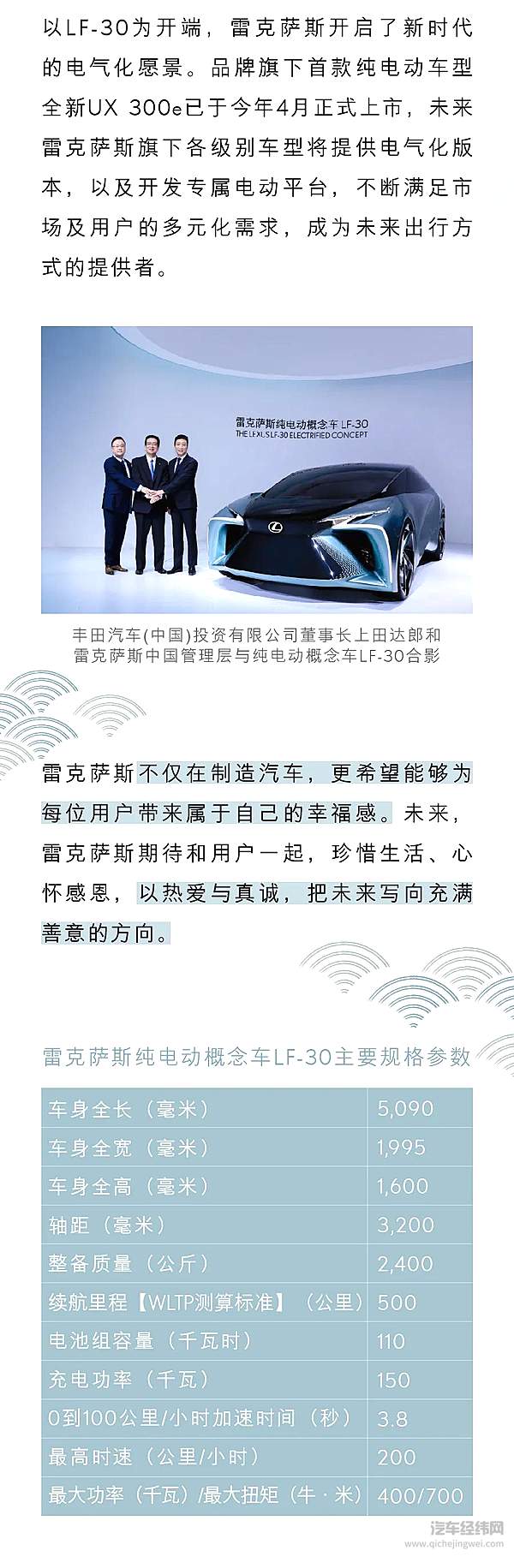 雷克萨斯纯电动概念车LF-30北京车展中国首秀 电气化愿景重要开端