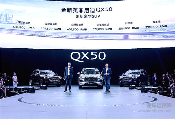 全新英菲尼迪QX50“脱胎换骨” 价格还比预售低2万！