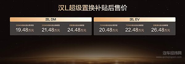 满配登场 汉L颜值、智能、生态全面革新 补贴后19.48万元起