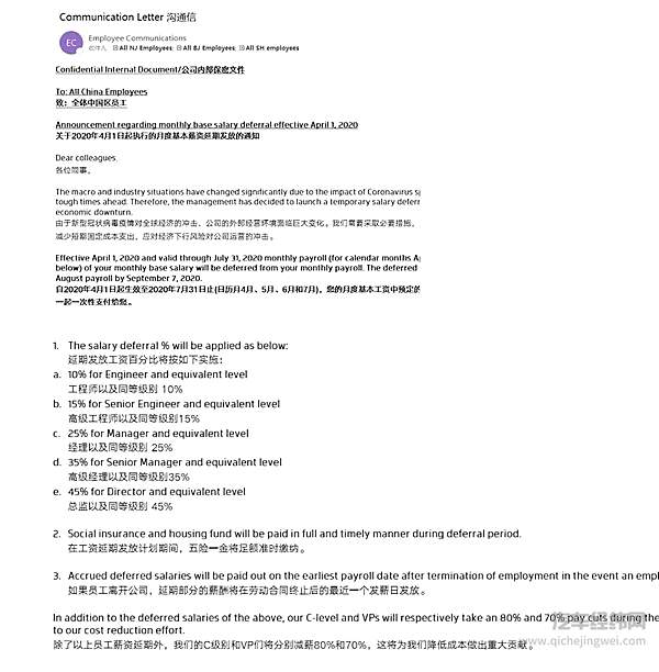 拜腾汽车全员邮件