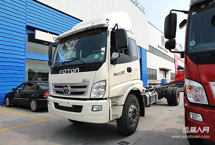 福田奥铃ctx中卡170马力4x2排半载货车底盘bj5169xxyaa