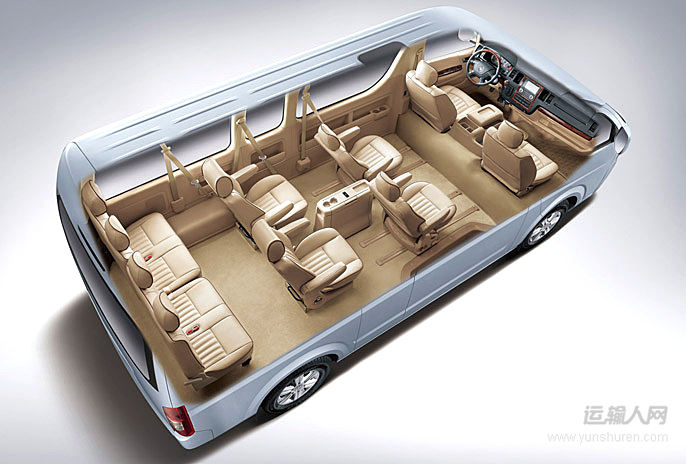 福田图雅诺风景g9长轴商运版160马力汽油14座营运客车