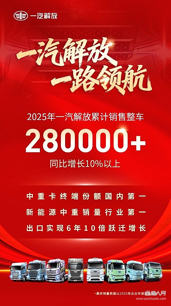 “出彩”2025，终端份额第一！一汽解放交出超越自我与行业领跑的双赢答卷