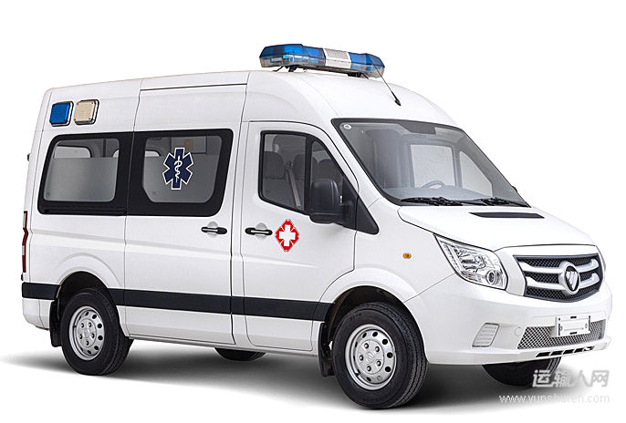 福田图雅诺短轴中顶单胎110马力28t柴油国五转运救护车